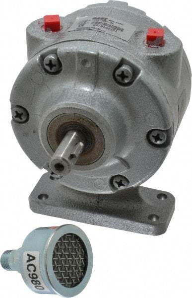 Gast - 1-1/2 hp Reversible Foot Air Actuated Motor - 3,000 Max RPM, 1.12" Shaft Length, 5.81" OAL, 1/2" Shaft Diam - Caliber Tooling