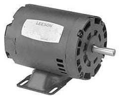 Leeson - 1 Max hp, 3,450 Max RPM, Electric AC DC Motor - 115, 208, 230 V Input, Single Phase, 56 Frame - Caliber Tooling