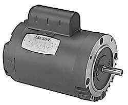 Leeson - 2 Max hp, 3,450 Max RPM, Electric AC DC Motor - 115, 208, 230 V Input, Single Phase, 145TC Frame - Caliber Tooling