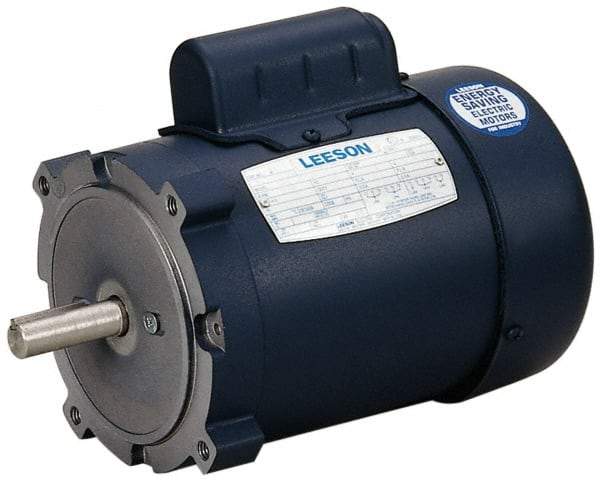 Leeson - 1 Max hp, 1,725 Max RPM, Electric AC DC Motor - 115, 208, 230 V Input, Single Phase, 56C Frame - Caliber Tooling