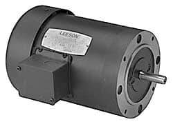 Leeson - 1/2 Max hp, 3,450 Max RPM, Electric AC DC Motor - 208-230/460 V Input, Three Phase, 56C Frame - Caliber Tooling