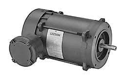 Leeson - 3/4 Max hp, 1,725 Max RPM, Electric AC DC Motor - 115, 208, 230 V Input, Single Phase, 56H Frame - Caliber Tooling