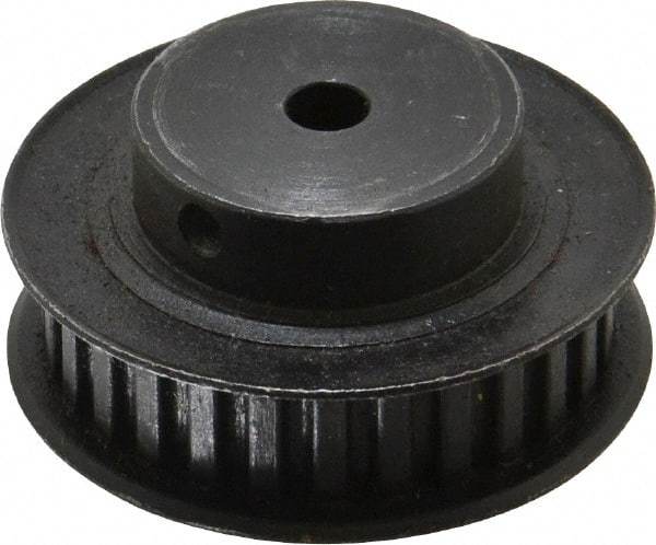 Power Drive - 28 Tooth, 1/4" Inside x 1.763" Outside Diam, Timing Belt Pulley - 1/4, 3/8" Belt Width, 1.783" Pitch Diam, Steel & Cast Iron - Caliber Tooling