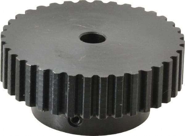 Power Drive - 36 Tooth, 5/16" Inside x 2.272" Outside Diam, Timing Belt Pulley - 1/4, 3/8" Belt Width, 2.292" Pitch Diam, Steel & Cast Iron - Caliber Tooling