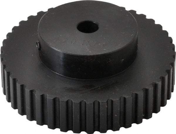 Power Drive - 42 Tooth, 5/16" Inside x 2.654" Outside Diam, Timing Belt Pulley - 1/4, 3/8" Belt Width, 2.674" Pitch Diam, Steel & Cast Iron - Caliber Tooling