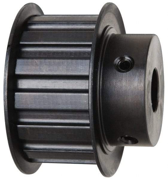 Power Drive - 14 Tooth, 5/8" Inside x 2.174" Outside Diam, Timing Belt Pulley - 3/4, 1" Belt Width, 2.228" Pitch Diam, Steel & Cast Iron - Caliber Tooling