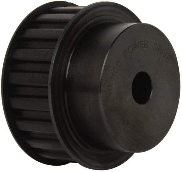 Power Drive - 20 Tooth, 5/8" Inside x 3.129" Outside Diam, Timing Belt Pulley - 3/4, 1" Belt Width, 3.183" Pitch Diam, Steel & Cast Iron - Caliber Tooling