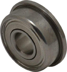 Value Collection - 1/8" Bore Diam, 3/8" OD, Double Shield Miniature Radial Ball Bearing - 9/64" Wide, With Flange, 1 Row, Round Bore, 49 Lb Static Capacity, 144 Lb Dynamic Capacity - Caliber Tooling