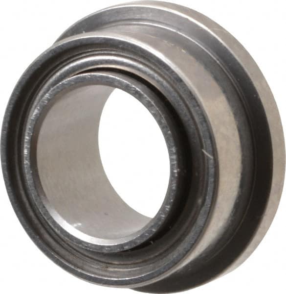 Value Collection - 0.055" Bore Diam, 3/16" OD, Double Shield Miniature Radial Ball Bearing - 7/64" Wide, With Flange, 1 Row, Round Bore, 16 Lb Static Capacity, 52 Lb Dynamic Capacity - Caliber Tooling