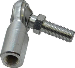 Made in USA - 3/8" ID, 1" Max OD, 5,100 Lb Max Static Cap, Female Spherical Rod End with Stud - 3/8-24 RH, Steel with Steel Raceway - Caliber Tooling