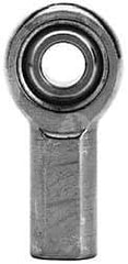 Made in USA - 1/4" ID, 3/4" Max OD, 6,195 Lb Max Static Cap, Female Spherical Rod End with Stud - 1/4-28 RH, Alloy Steel with Steel Raceway - Caliber Tooling