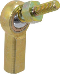 Made in USA - 3/16" ID, 5/8" Max OD, 1,624 Lb Max Static Cap, Female Spherical Rod End with Stud - 10-32 RH, Steel with Bronze Raceway - Caliber Tooling