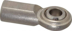 Made in USA - 1/2" ID, 1-5/16" Max OD, 4,720 Lb Max Static Cap, Plain Female Spherical Rod End - 1/2-20 RH, Stainless Steel with Stainless Steel Raceway - Caliber Tooling