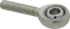 Made in USA - 5/16" ID, 7/8" Max OD, 7,639 Lb Max Static Cap, Plain Male Spherical Rod End - 5/16-24 RH, Alloy Steel with Steel Raceway - Caliber Tooling