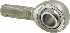 Made in USA - 5/8" ID, 1-1/2" Max OD, 17,959 Lb Max Static Cap, Plain Male Spherical Rod End - 5/8-18 RH, Alloy Steel with Steel Raceway - Caliber Tooling