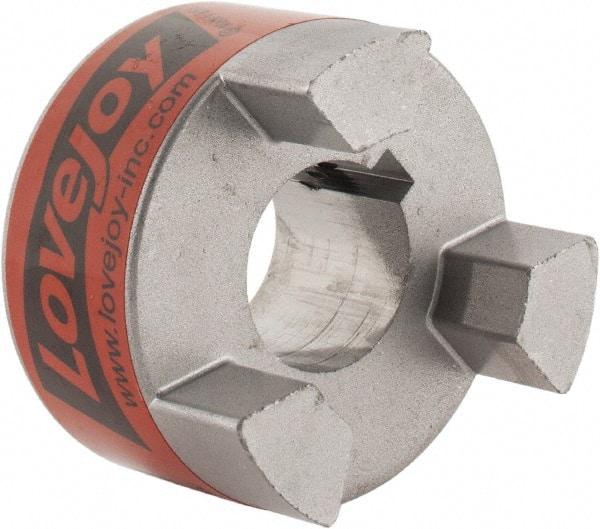 Lovejoy - 3/4" Max Bore Diam, 3/16" x 3/32" Keyway Width x Depth, Flexible Coupling Hub - 1-3/4" OD, 2.12" OAL, Sintered Iron, Order 2 Hubs & 1 Spider for Complete Coupling - Caliber Tooling