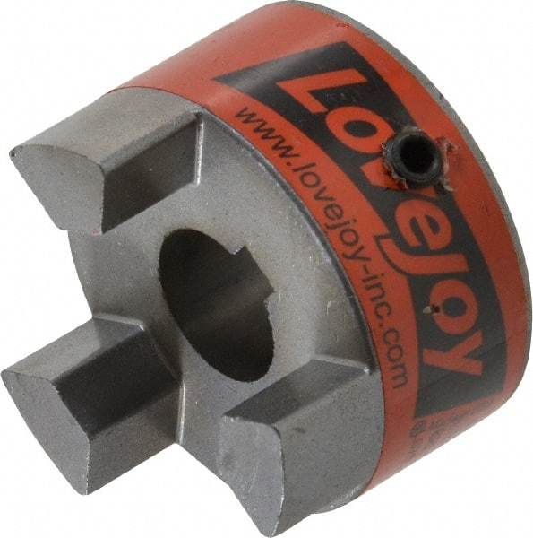 Lovejoy - 16mm Max Bore, 5mm x 2.3mm Keyway Width x Depth, Flexible Coupling Hub - 1-3/4" OD, 2.12" OAL, Sintered Iron, Order 2 Hubs & 1 Spider for Complete Coupling - Caliber Tooling