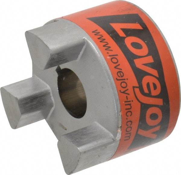 Lovejoy - 7/8" Max Bore Diam, 3/16" x 3/32" Keyway Width x Depth, Flexible Coupling Hub - 2.54" OD, 3-1/2" OAL, Sintered Iron, Order 2 Hubs & 1 Spider for Complete Coupling - Caliber Tooling