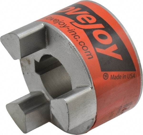 Lovejoy - 28mm Max Bore, 8mm x 3.3mm Keyway Width x Depth, Flexible Coupling Hub - 2.54" OD, 3-1/2" OAL, Sintered Iron, Order 2 Hubs & 1 Spider for Complete Coupling - Caliber Tooling