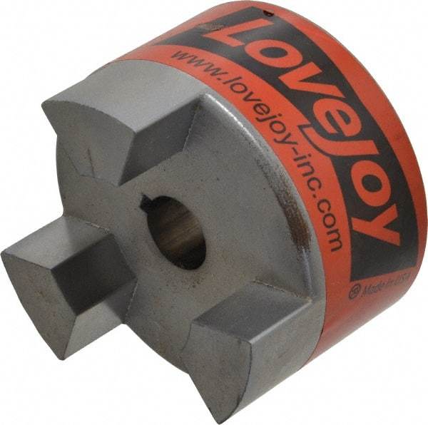 Lovejoy - 3/4" Max Bore Diam, 3/16" x 3/32" Keyway Width x Depth, Flexible Coupling Hub - 3.31" OD, 4-1/4" OAL, Sintered Iron, Order 2 Hubs & 1 Spider for Complete Coupling - Caliber Tooling