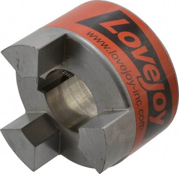 Lovejoy - 1-1/2" Max Bore Diam, 3/8" x 3/16" Keyway Width x Depth, Flexible Coupling Hub - 3.31" OD, 4-1/4" OAL, Sintered Iron, Order 2 Hubs & 1 Spider for Complete Coupling - Caliber Tooling