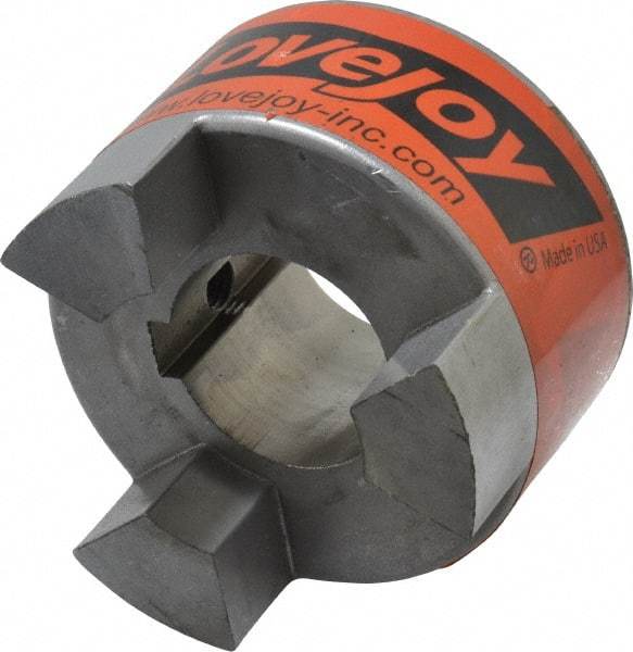 Lovejoy - 38mm Max Bore, 10mm x 3.3mm Keyway Width x Depth, Flexible Coupling Hub - 3.31" OD, 4-1/4" OAL, Sintered Iron, Order 2 Hubs & 1 Spider for Complete Coupling - Caliber Tooling