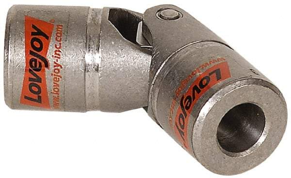 Lovejoy - 1-3/16" Bore Depth, 5,280 In/Lbs. Torque, D-Type Single Universal Joint - 3/4" Inside x 1-1/2" Outside Diam, 4-1/4" OAL - Caliber Tooling