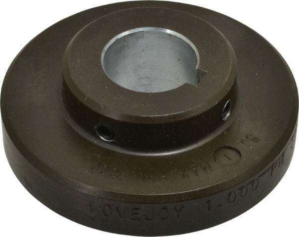 Lovejoy - 1" Max Bore Diam, 1/4" x 1/8" Keyway Width x Depth, Flexible Coupling Hub - 3-1/4" OD, 2.88" OAL, Cast Iron - Caliber Tooling