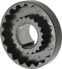 Lovejoy - 1-1/8" Max Bore Diam, 1/4" x 1/8" Keyway Width x Depth, Flexible Coupling Hub - 3-1/4" OD, 2.88" OAL, Cast Iron - Caliber Tooling