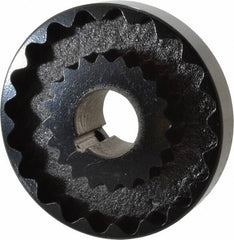 Lovejoy - 1-1/8" Max Bore Diam, 1/4" x 1/8" Keyway Width x Depth, Flexible Coupling Hub - 4" OD, 3-1/2" OAL, Cast Iron - Caliber Tooling