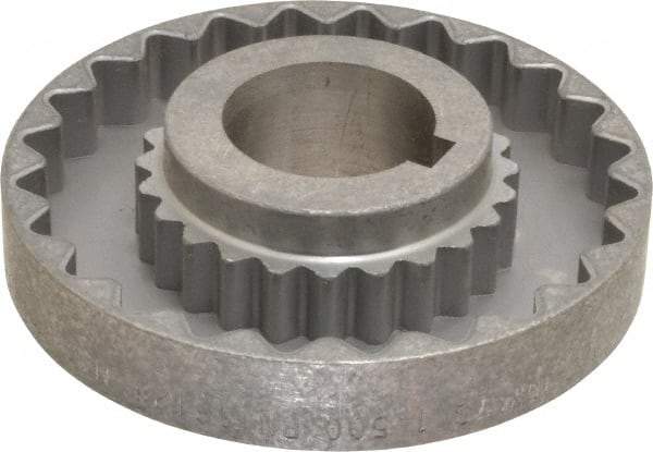 Lovejoy - 1-1/2" Max Bore Diam, 3/8" x 3/16" Keyway Width x Depth, Flexible Coupling Hub - 4-5/8" OD, 3.94" OAL, Cast Iron - Caliber Tooling