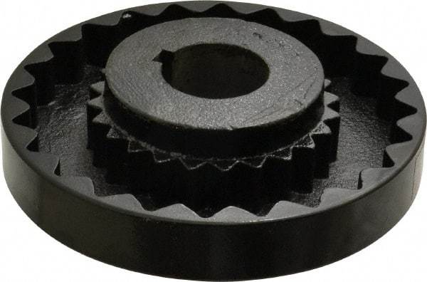 Lovejoy - 1-3/8" Max Bore Diam, 5/16" x 5/32" Keyway Width x Depth, Flexible Coupling Hub - 5.45" OD, 4.44" OAL, Cast Iron - Caliber Tooling