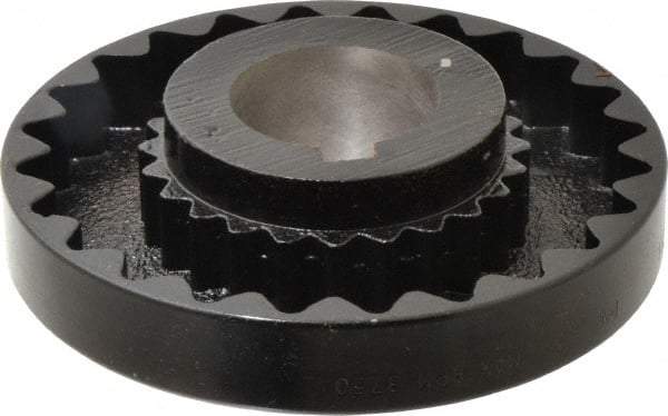 Lovejoy - 2" Max Bore Diam, 1/2" x 1/4" Keyway Width x Depth, Flexible Coupling Hub - 6.35" OD, 5.06" OAL, Cast Iron - Caliber Tooling