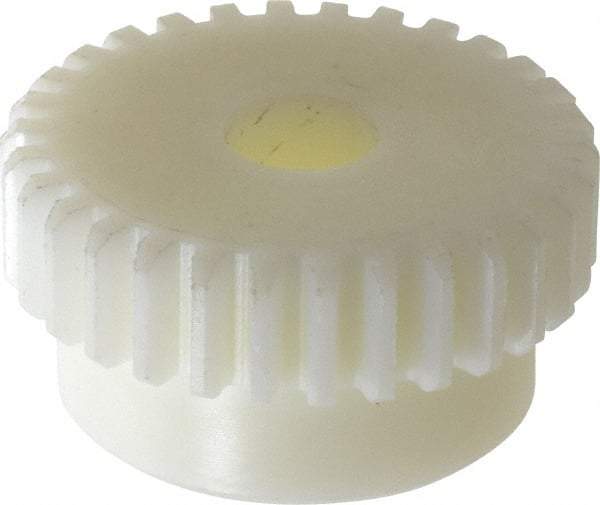 Poly Hi Solidur - 16 Pitch, 1-7/8" Pitch Diam, 30 Tooth Spur Gear - 1/2" Face Width, 1/2" Bore Diam, 1-5/8" Hub Diam, Nylon - Caliber Tooling