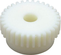 Poly Hi Solidur - 16 Pitch, 2" Pitch Diam, 32 Tooth Spur Gear - 1/2" Face Width, 1/2" Bore Diam, 1-3/4" Hub Diam, Nylon - Caliber Tooling