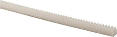 Poly Hi Solidur - 3/8" Face Width, 4 Feet Long, 3/8" Thick Nylon Gear Rack - 20 Pitch, 14-1/2° Pressure Angle - Caliber Tooling