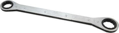 Lang - 1-1/16" x 1-1/4" 12 Point Ratcheting Box Wrench - Double End, 15" OAL, Steel, Nickel Chrome Finish - Caliber Tooling