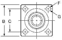 Pacific Bearing - 1" ID, 2-3/4" OAW x 2.812" OALFlange Mounted Bearing - 1,905 Lb Static Cap - Caliber Tooling