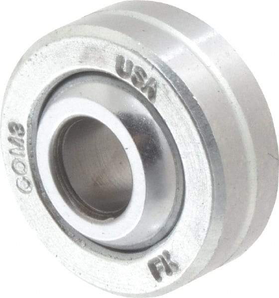 Made in USA - 3/16" Bore Diam, 3,250 Lb Dynamic Capacity, 9/32" Wide, Ball-Joint Spherical Plain Bearing - 9/16" OD - Caliber Tooling