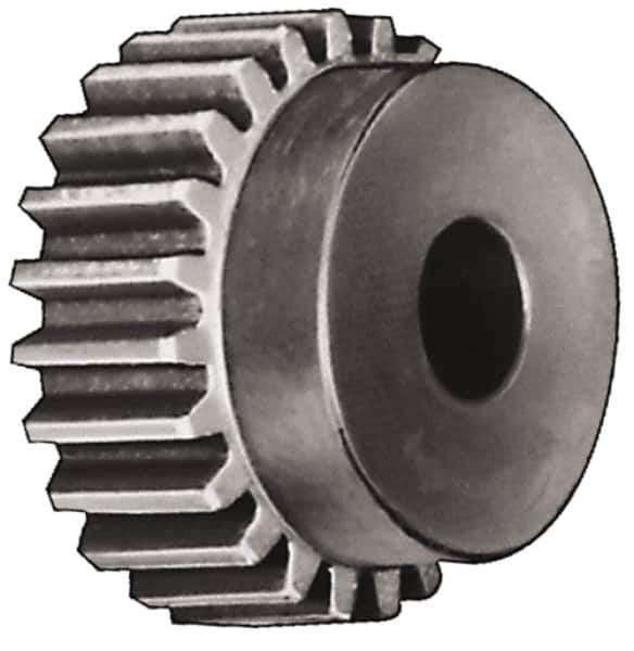 Browning - 6 Pitch, 4" Pitch Diam, 24 Tooth Spur Gear - 1-1/8" Bore Diam, 3" Hub Diam, Steel - Caliber Tooling