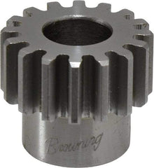 Browning - 16 Pitch, 1" Pitch Diam, 16 Tooth Spur Gear - 1/2" Bore Diam, 13/16" Hub Diam, Steel - Caliber Tooling