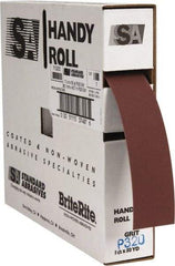 Standard Abrasives - 1-1/2 Inches Wide, 320 Grit Aluminum Oxide Shop Roll - 50 Yards Long, Extra Fine Grade, J Weighted Backing - Caliber Tooling