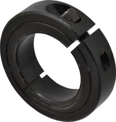 Climax Metal Products - 1-3/8" Bore, Steel, One Piece Clamp Collar - 2-1/4" Outside Diam, 9/16" Wide - Caliber Tooling