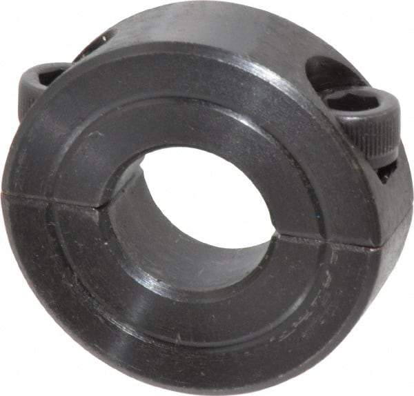 Climax Metal Products - 9/16" Bore, Steel, Two Piece Shaft Collar - 1-5/16" Outside Diam, 7/16" Wide - Caliber Tooling