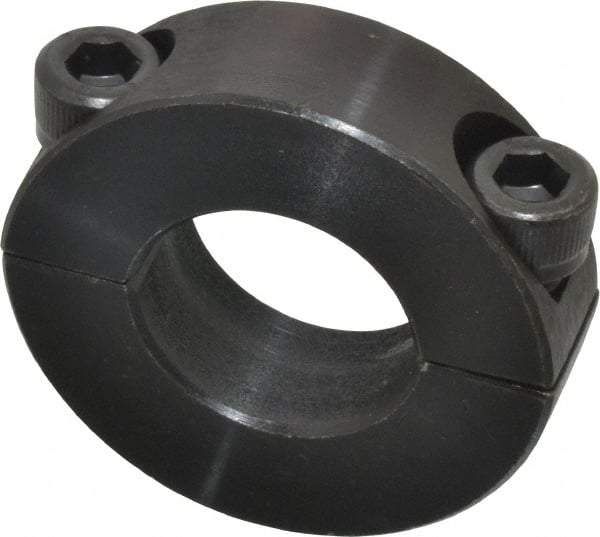 Climax Metal Products - 13/16" Bore, Steel, Two Piece Two Piece Split Shaft Collar - 1-5/8" Outside Diam, 1/2" Wide - Caliber Tooling