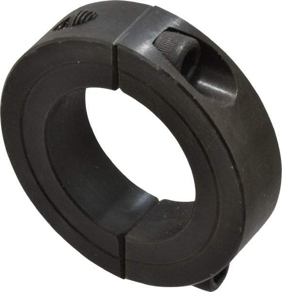 Climax Metal Products - 1-3/8" Bore, Steel, Two Piece Shaft Collar - 2-1/4" Outside Diam, 9/16" Wide - Caliber Tooling