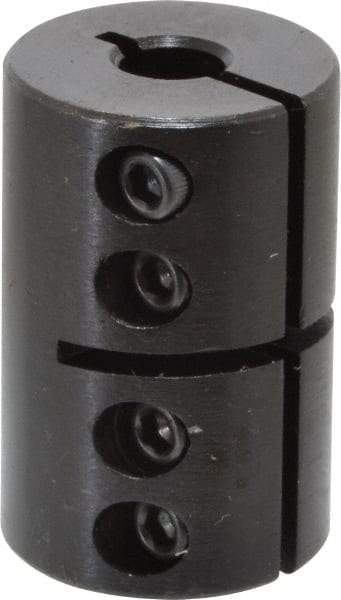 Climax Metal Products - 1/4" Inside x 13/16" Outside Diam, Rigid Coupling without Keyway - 1-1/4" Long - Caliber Tooling