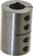 Climax Metal Products - 1" Inside x 2" Outside Diam, Rigid Coupling with Keyway - 3" Long x 1/4" Keyway Width - Caliber Tooling