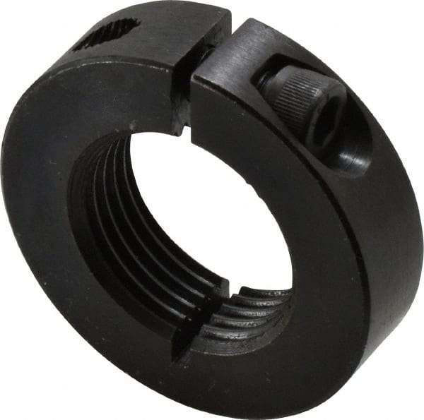 Climax Metal Products - 1-1/8-12 Thread, Steel, One Piece Threaded Shaft Collar - 1-7/8" Outside Diam, 1/2" Wide - Caliber Tooling