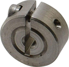 Climax Metal Products - 1/8" Bore, Stainless Steel, One Piece Clamp Collar - 11/16" Outside Diam, 5/16" Wide - Caliber Tooling